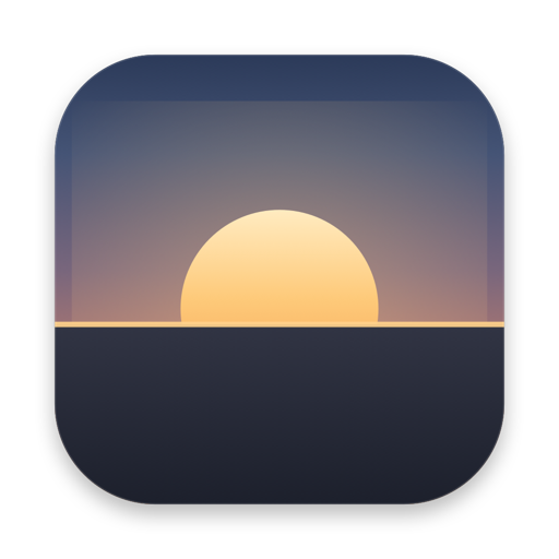 The Daylight app icon: a sun on a horizon beneath a sky that cools as it rises.